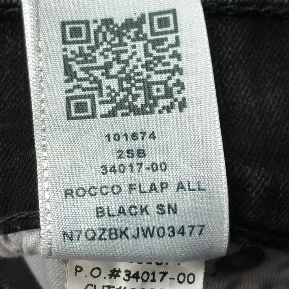 True Religion Jeans Men 31X33 Black Stretch Rocco Relax Flap Pocket Denim Pant
